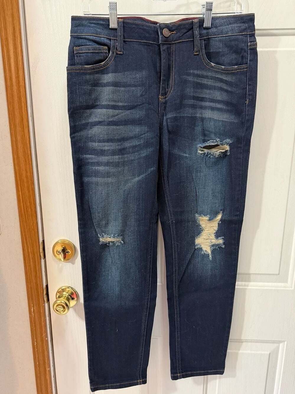 Cello Women's Blue High-Rise Distressed Skinny Jeans